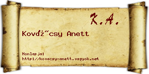 Kovácsy Anett névjegykártya